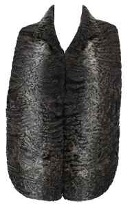 Sciarpa stola pelliccia Astrakhan marrone e grigio multicolore LORO PIANA - Foto 1 di 6