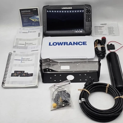 Lowrance HDS-9 Carbon Fishfinder Chartplotter w/ Transducer & Mounts Open Box - Image 1 of 4