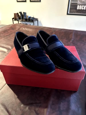 Salvatore Ferragamo Danny 2 Slip-on Loafers, Mens, US 7.5 EEE Wide, Velvet - Image 1 of 4