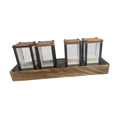 RGB Nixie Tube Clock LED Desktop Clock Gift Modern Glow Tube Color Changing USB - Image 1 of 4