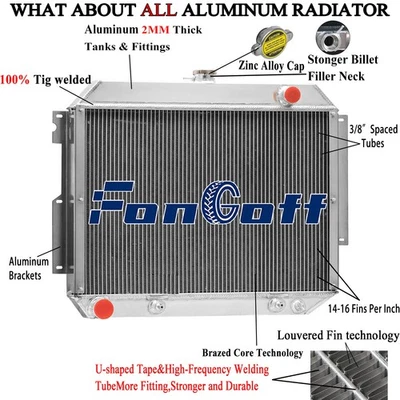 3 Core Aluminum Radiator FOR 1966-1970 68 Dodge Polara Monaco Plymouth Fury 7.2L - Image 1 of 4