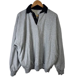Brandy Melville grauer Oversize Pullover Sweatshirt mit schwarzem Kragen - Bild 1 von 5