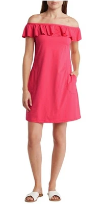Tommy Bahama Mujer Coral Fuera del Hombro Spa Cubrir Vestido Nadar Talla S Nuevo Foto 1 de 4