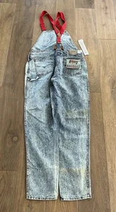 NWT Vintage Levi’s SAMPLE Denim Koveralls Overalls USA Whitewashed Sz M READ! - Picture 1 of 15