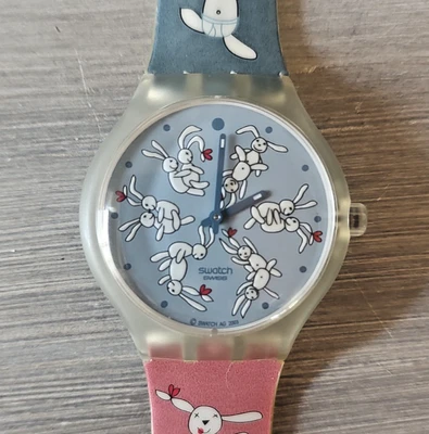 Reloj Swatch Bunnysutra STGK101 Posiciones Sexuales con Banda Silicona - Batería Nueva Foto 1 de 4
