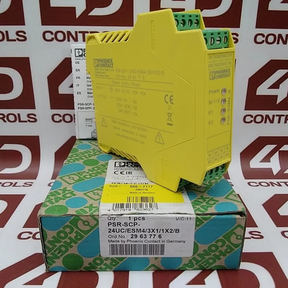 2963776 | Phoenix Contact | Safety Relay, 24VDC, 3Out, Cat4, Opened (NSO) - image 1 of 1