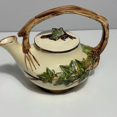 Vintage McCoy Teapot  Creamer & Sugar Set Ivy & Twig - Image 1 of 4