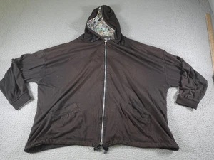 Vintage AOP Jacket Mens 2XL Brown Playing Cards Stamps All Over Print Hoodie - Picture 1 of 8