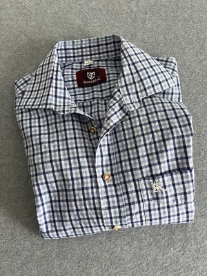 Trachten camicia uomo manica lunga slim fit con bottoni taglia small blu a quadri - Immagine 1 di 4