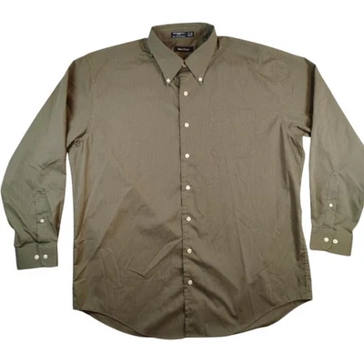Nautica Shirt Mens 17.5 34/35 Green Pinstripe Button Down Long Sleeve Pocket - Image 1 of 4