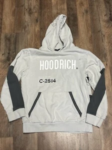 Hoodrich Hoodie Gray White Oversize Baggy Mens Large Spell Out Print - Picture 1 of 8