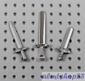 LEGO - 3x Sword Combo Silver Chrome - Greatsword Short Weapon Minifigure Castle - Picture 1 of 1