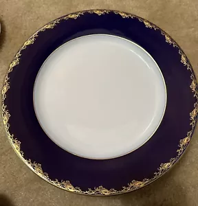 Dinner Plate Hutschenreuther Selb Bavaria Cobalt & Gold Extraordinary Vintage - Picture 1 of 3