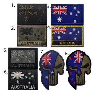 Bordado AU Australia Bandera Gancho Bucle Parche Uniforme Emblema Fijador Trasera Insignia - Imagen 1 de 10