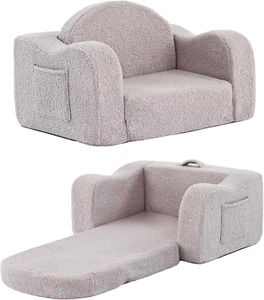 Kids Sofa, 2-In-1 Kid Sofa Chair, Convertible Chirldren Couch to Lounger, Flip O - Picture 1 of 7