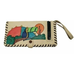 Leather Toucan Bird Wristlets Women's Wallet Handmade Leather - Picture 1 of 12