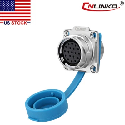 19 Pin Power Circular Connector Female Socket Outdoor Waterproof IP67 Heavy Duty - Image 1 of 4