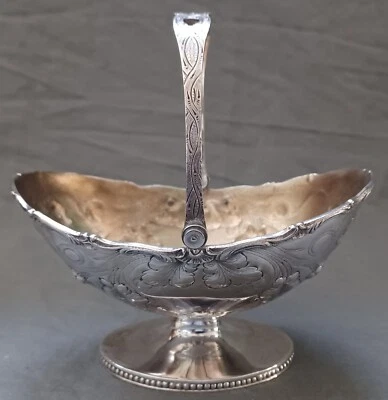 Coin Silver Sweetmeats or Sugar Basket with Grape Repousse Decoration - Image 1 of 4