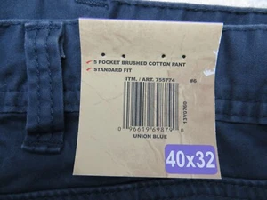 Kirkland Signature HERREN 5 POCKET GEBÜRSTETE BAUMWOLLE HOSE (BLAU) 40WX32L Neu mit Etikett - Bild 1 von 5