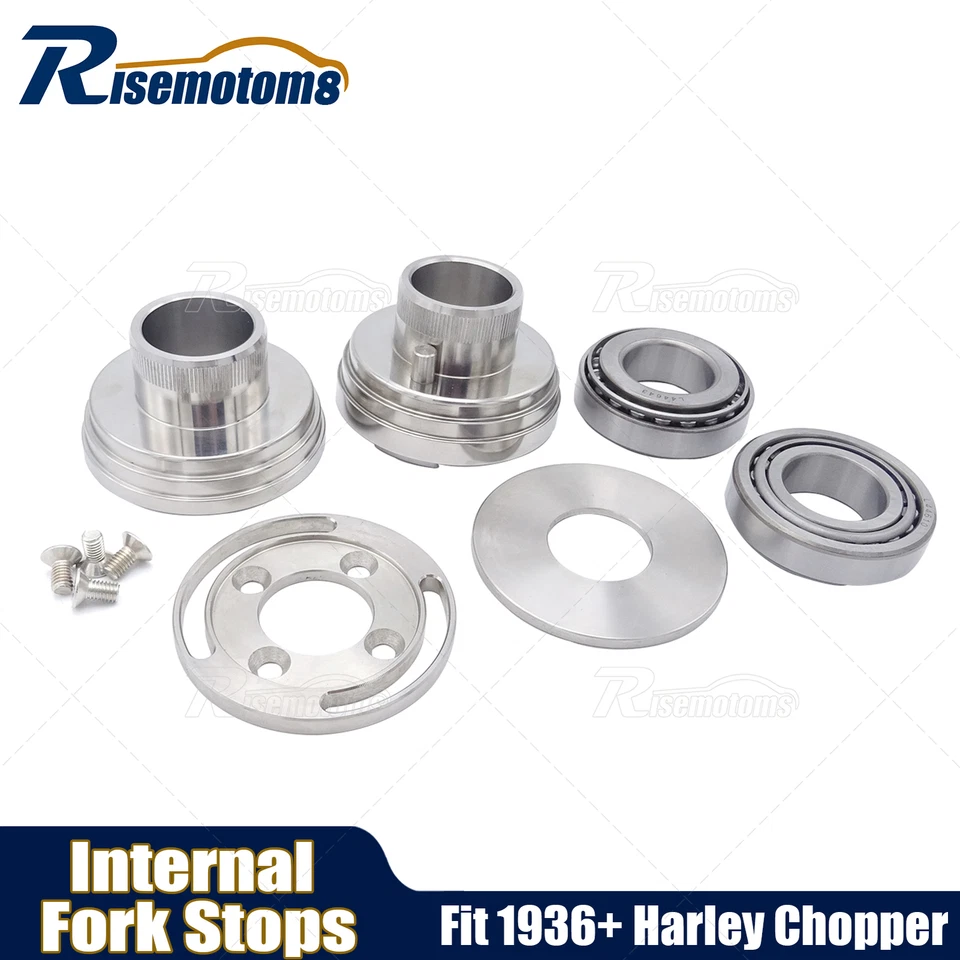 For Harley Big Twins 1936+ w/ Removable Neck Cups Integrated Internal Fork Stops - Изображение 1 из 4