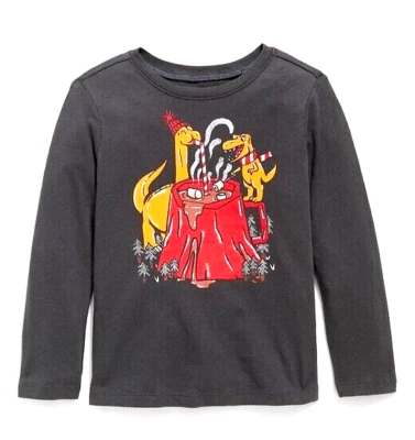 Camiseta Unisex OLD NAVY Niños 5T Manga Larga Gris Dinosaurio Camiseta 100% Algodón Nueva con Etiquetas Foto 1 de 3