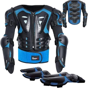 Kids Motorcycle Waistcoat Armor MTB Bike Racing Gear Knee Pads Elbow Protector - Picture 1 of 7