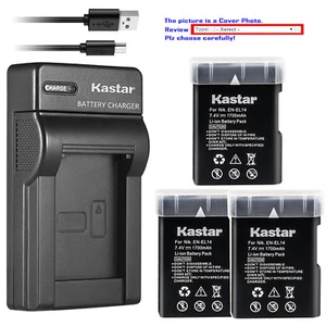Kastar Battery Slim Charger for Nikon D5100 D5200 D5300 D3100 D3200 D3300 P7000 - Picture 1 of 12
