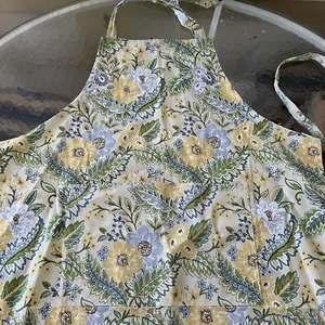 Delantal de chefs de algodón Ulster Weavers floral cachemira bolsillo usado en excelente estado - Imagen 1 de 10