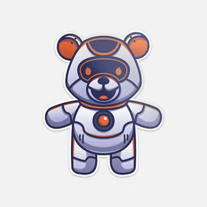 Linda calcomanía pegatina de vinilo para parachoques de coche de dibujos animados oso de peluche robot - Imagen 1 de 1
