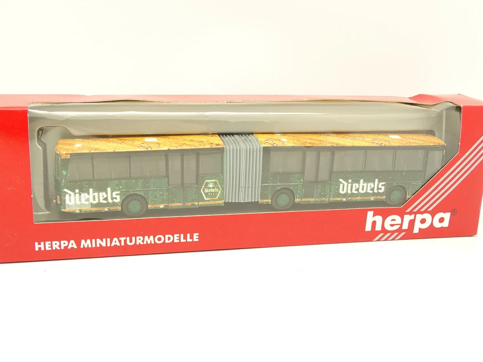 Herpa 1/87 HO - Auto Autocar Kassbohrer Setra S221 Gelenkbus Diebels - Immagine 1 di 1