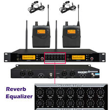 UHF Dual Channel Wireless In Ear Monitor System Monitoring Stage Earphone Reverb