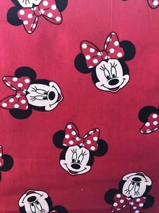 DISNEY MINNIE MOUSE FABRIC TOSS DOT BOW SPRINGS CREATIVE COTTON BTY 36”x44” - Picture 1 of 1