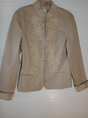 Chaqueta Blazer Coldwater Creek Ganchos de Encaje Talla Pequeña Bordada Foto 1 de 4