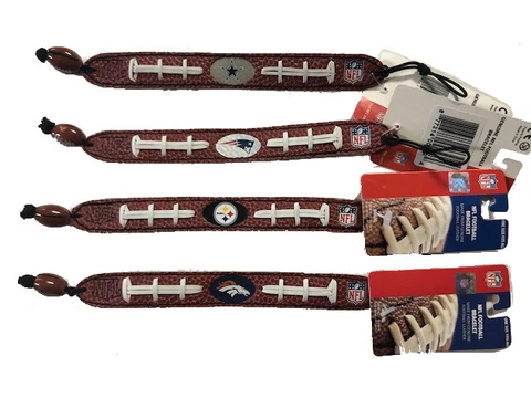 NFL Football Bracelet Genuine Football Leather Broncos Cowboys Patriots Steelers Cover
