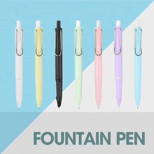 NEW Plastic Retractable Fountain Pen Press Type Ink PensOMo1 - Picture 1 of 26