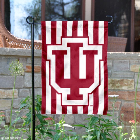 Indiana Hoosiers Candy Stripe Garden Flag Yard Banner Cover