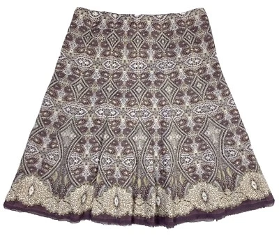 TAHARI Talla 8 Lavanda Cachemira Forrada FALDA GORED Lino Lavable Por debajo de la Rodilla  Foto 1 de 4