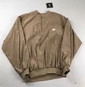 PGA Jacket Mens Large Brown Lined Pullover Long Sleeves Golf Windbreaker NWT - Picture 1 of 9