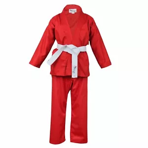 Red Children's Karate Suit Free White Belt Kids Karate suit - Picture 1 of 2