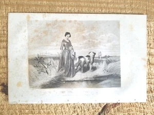 SOLITARY WALK.VTG 1853 10.3" x 6.5" STEEL ENGRAVING PRINT - Picture 1 of 2