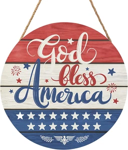 Memorial Day Decorations Door Sign for Front Door, Independence Day Patriotic Wr - Picture 1 of 12