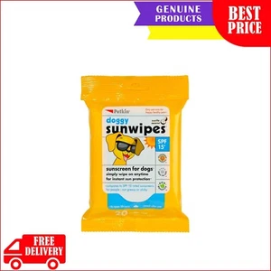 Petkin Doggy Sunwipes Spf15 instant Sun Protection Sunscreen for Dogs 20 Packs - Picture 1 of 2