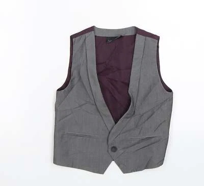 NEXT Niños Chaqueta Gris Chaleco Talla 4-5 Años Botón Foto 1 de 4