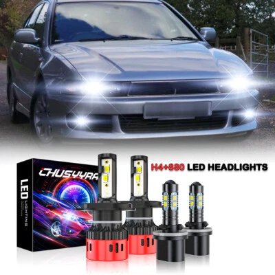 For Mitsubishi Galant 1999-2003 - 6000K LED Headlight High/Low + Fog Light Bulbs - Image 1 of 4