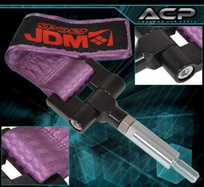 Correa de gancho de remolque adaptador atornillado púrpura Jdm Sport para 08-14 Infiniti G37 Foto 1 de 3