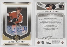 2020 SP Signature Edition Legends Gold Spectrum Foil Bobby Clarke #302 Auto HOF