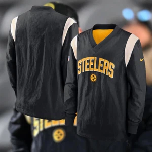 Pittsburgh Steelers Team Issued Nike Color Rush Lightweight Pullover Jacket Sz L - Picture 1 of 20