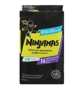 Ninjamas Nighttime Underwear, L (38-70+ lbs), Jumbo Pack 14 underwear - Picture 1 of 5