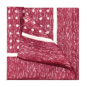 Pañuelo cuadrado de bolsillo 100 % seda para hombre rojo margarita flor rota 11,8 pulgadas 30 cm - Imagen 1 de 7
