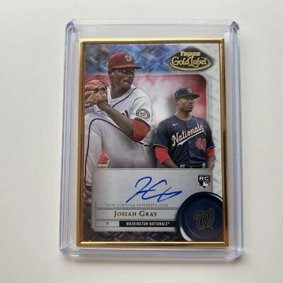 Josiah Gray 2022 Topps Gold Label Rookie Frame Autograph Auto Card #FA-JG - Image 1 of 2